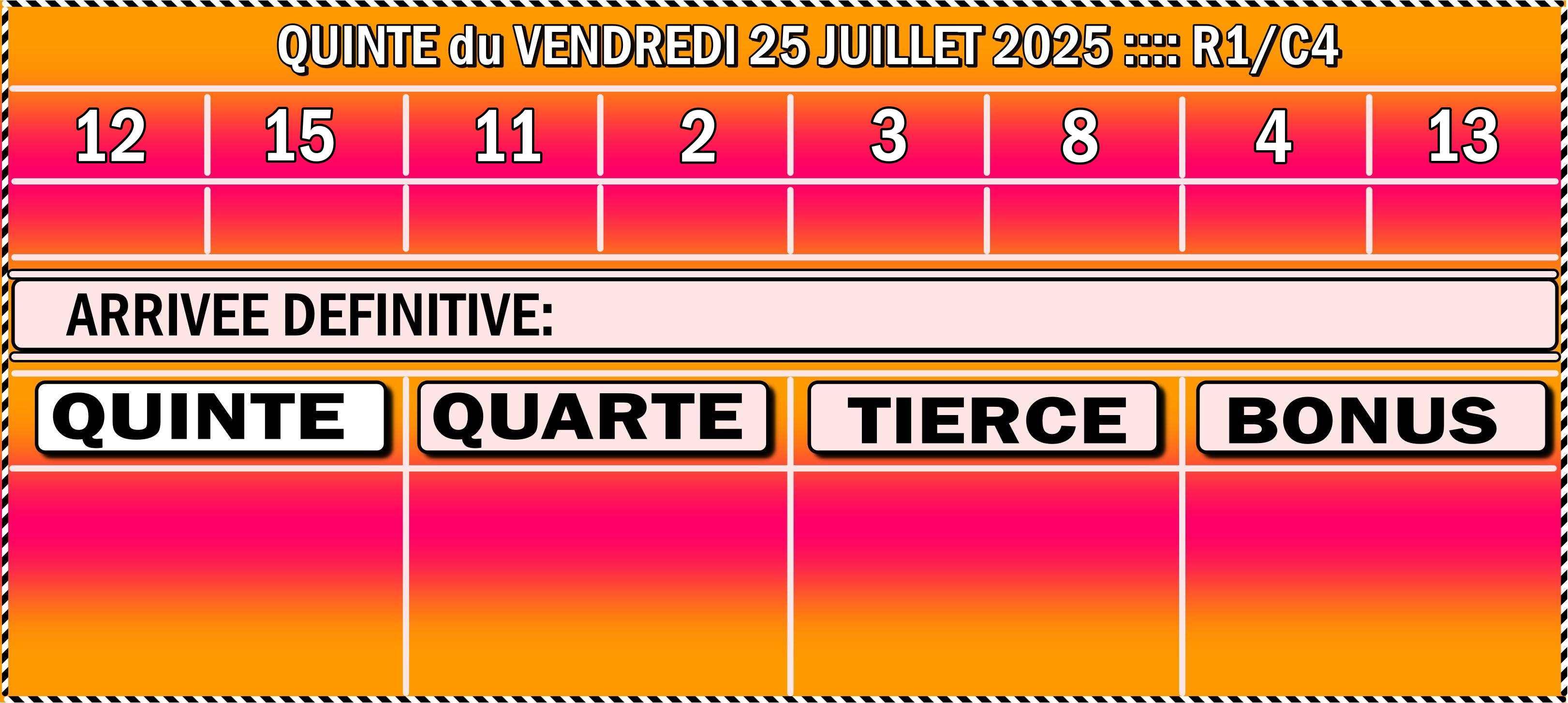 16 inscrits à CABOURG ce Vendredi  25 JUILLET 2025 ::: R 1 C 4  ::: Trot Attelé
